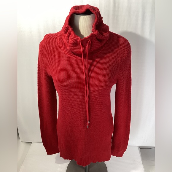 Lauren Ralph Lauren Sweater Size M Color Red 100% Cotton Knit Long Sleeves - Picture 3 of 12